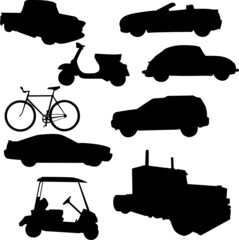 transport vector silhouettes