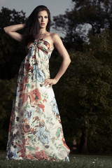 Fototapeta premium beautiful girl standing on ivy