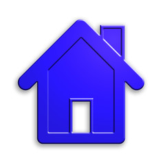 plastic house icon. clipping path.