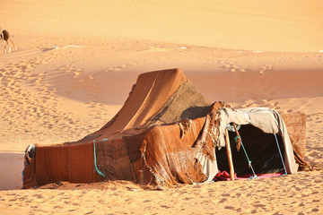 The nomad (Berber) tent in the Sahara, Morocco
