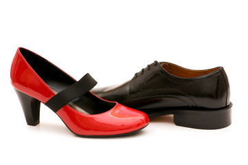 Two shoes isolated on the white background