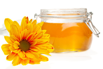 Flower and honey jar