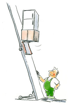 D&eacute;m&eacute;nageur  monte-charge