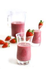 Pitcher and strawberry smoothie