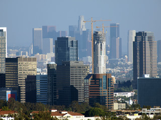 Two Skylines Century City and Downtown Los Angeles