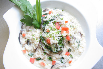 risotto rich and creamy, traditional Italian rice dish