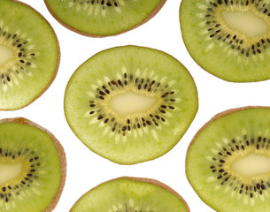 Fototapeta premium kiwi cut, on white