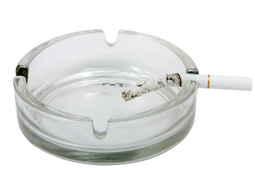Ashtray with cigarette