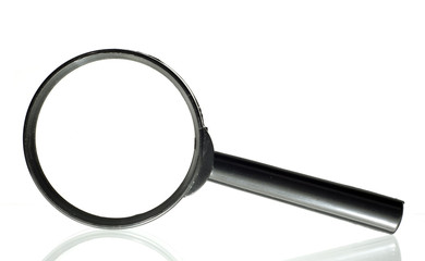Close up magnifying glass.