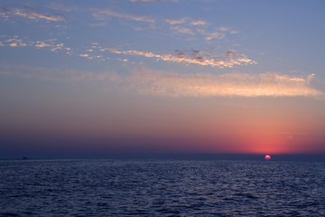 Sunrise at mediterranean sea