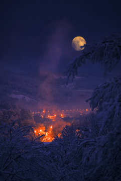Fototapeta Moon at winter