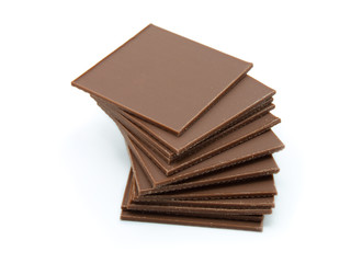 chocolate in bars isolated on white