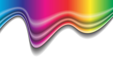 Rainbow liquid forming a wave. No gradient mesh used.