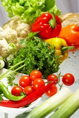 Fresh Vegetables, Fruits and other foodstuffs.