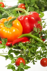 Fresh Vegetables, Fruits and other foodstuffs.