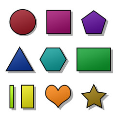 Set of Isolated Colored Shapes