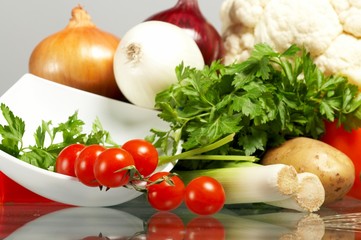 Fresh Vegetables, Fruits and other foodstuffs.