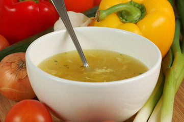The soup with decoration