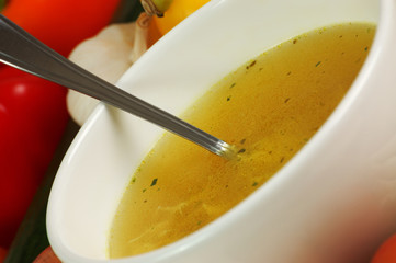 The soup with decoration