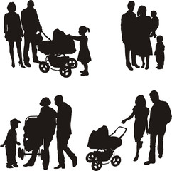 Young family (vector)