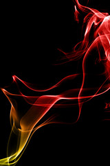 Yellow-Red smoke on black