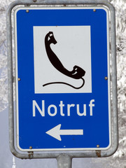 Notruf Verkehrsschild