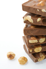 Hazelnut chocolate on white