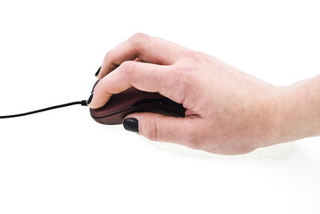 computer mouse with hand