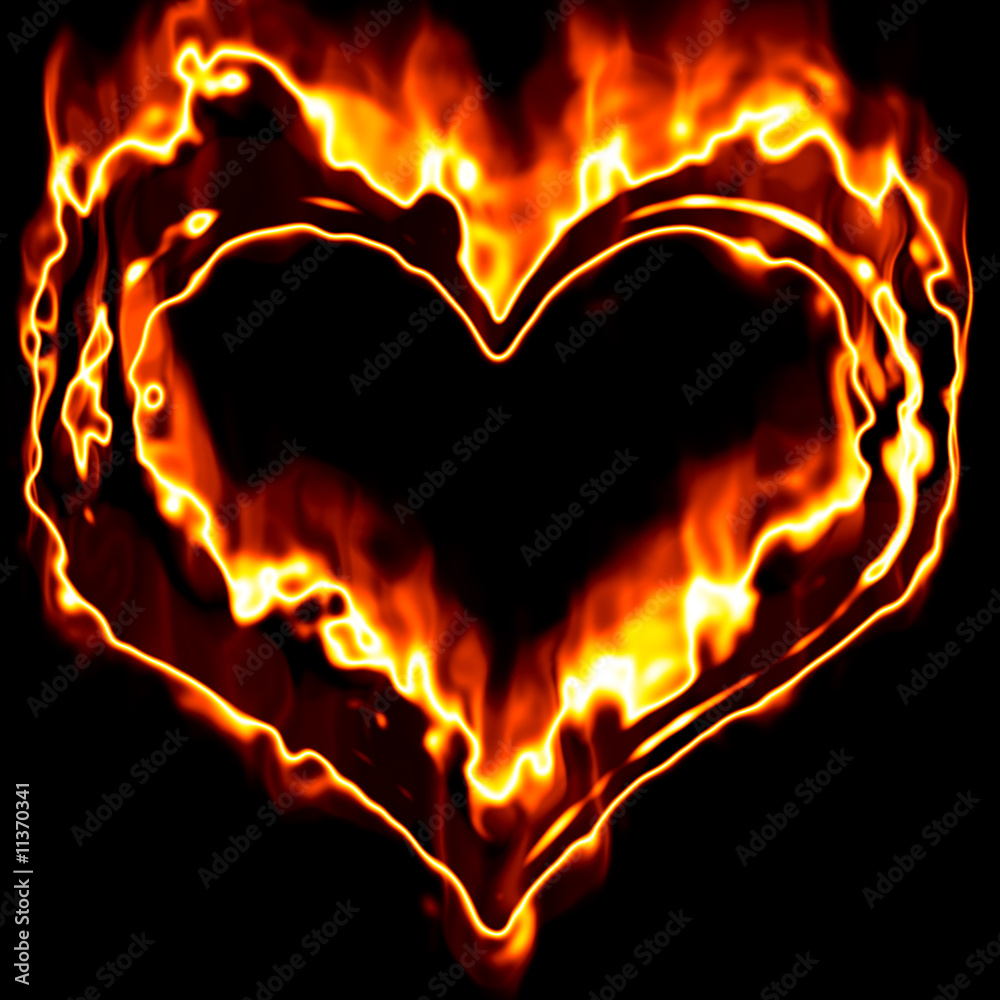 Canvas Prints heart on fire