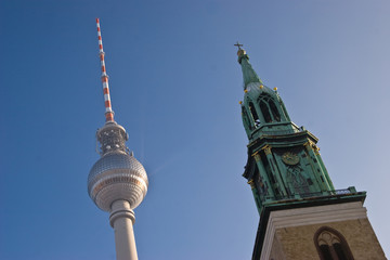 Marienkirche und Fernsehturm, Berlin