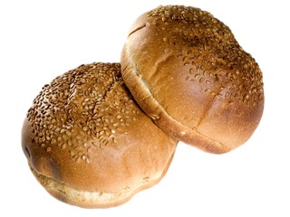 Close-up of donuts on white background