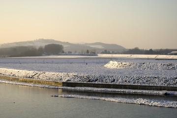 River on the snow