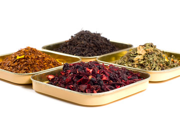 Black, green, red and fruit tea