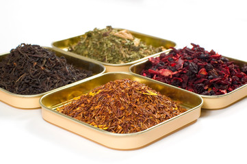 Black, green, red and fruit tea