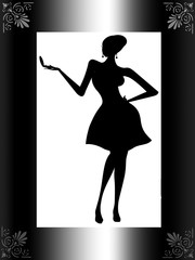 Female silhouette with makeup