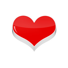 coeur 3d rouge sur fond blanc