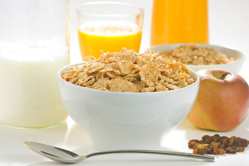 bowl of cereal with raisins