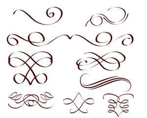a set of decorative scrolls