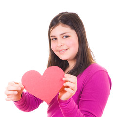 Teen girl offering a valentine