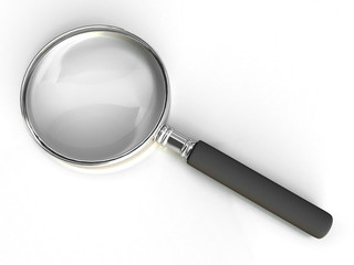 Isolated magnifying glass on white background