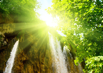 waterfall in deep forest