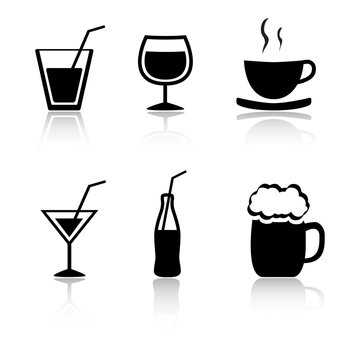 Set of 6 drink icon variations