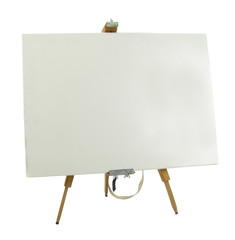 Easel with white canvas