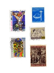 Vatican City; stamps isolated over white