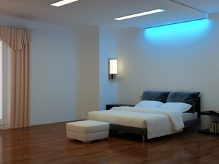 Modern interior of a bedroom
