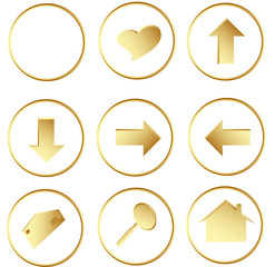 gold round web buttons