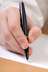 hand, pen, document