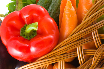 Fresh pepper and eggplants