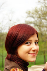 Naklejka premium Smiling girl