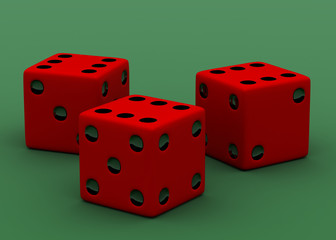 dice on green